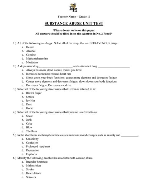 police post test answer key